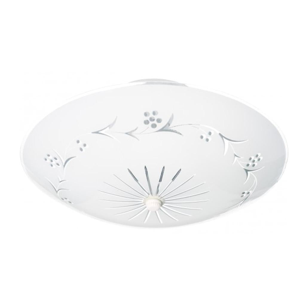 2 Light 12" Round White Grape Glass Shade Ceiling Light Fixture 1