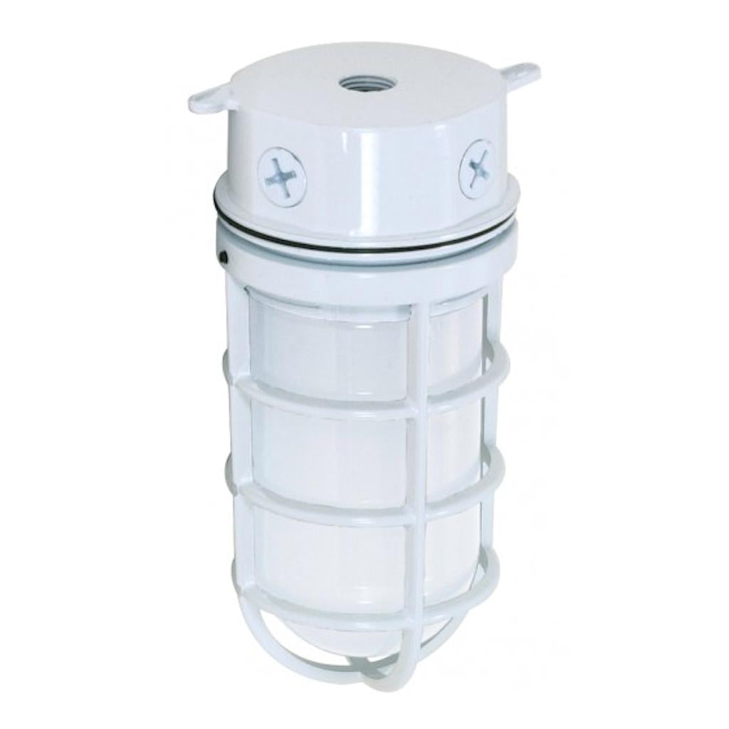 1 Light 9" White Vapor Tight Incandescent Fixture 1