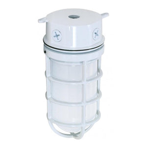 1 Light 9" White Vapor Tight Incandescent Fixture 1