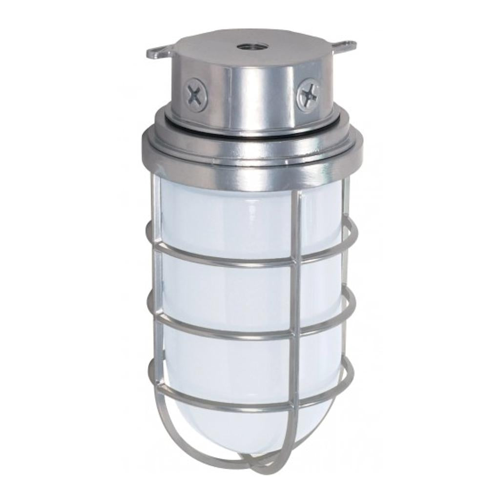 1 Light 11" Metallic Silver Vapor Tight Incandescent Fixture 1