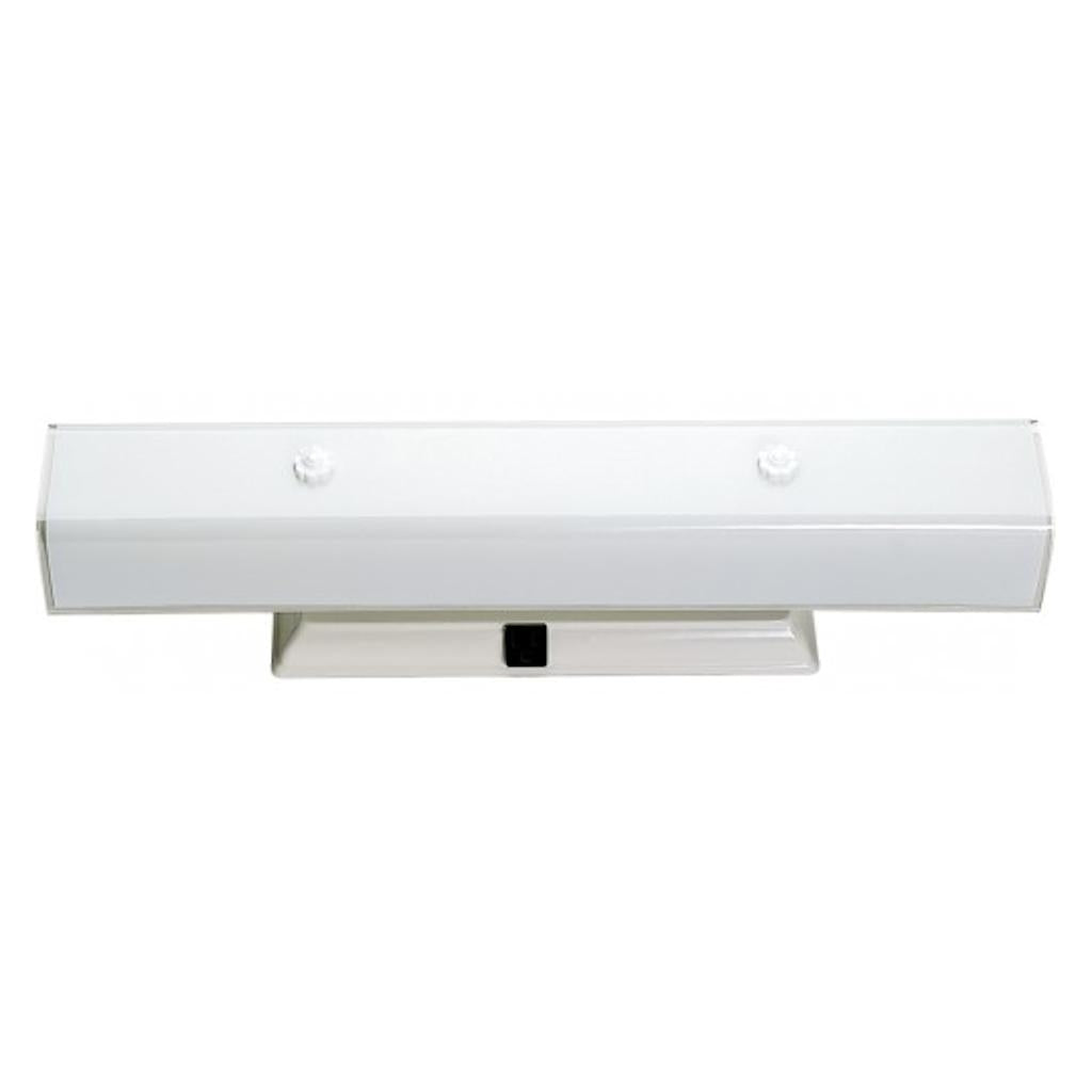 4 Light White U-Channel Glass Shade Vanity Light Fixture 1