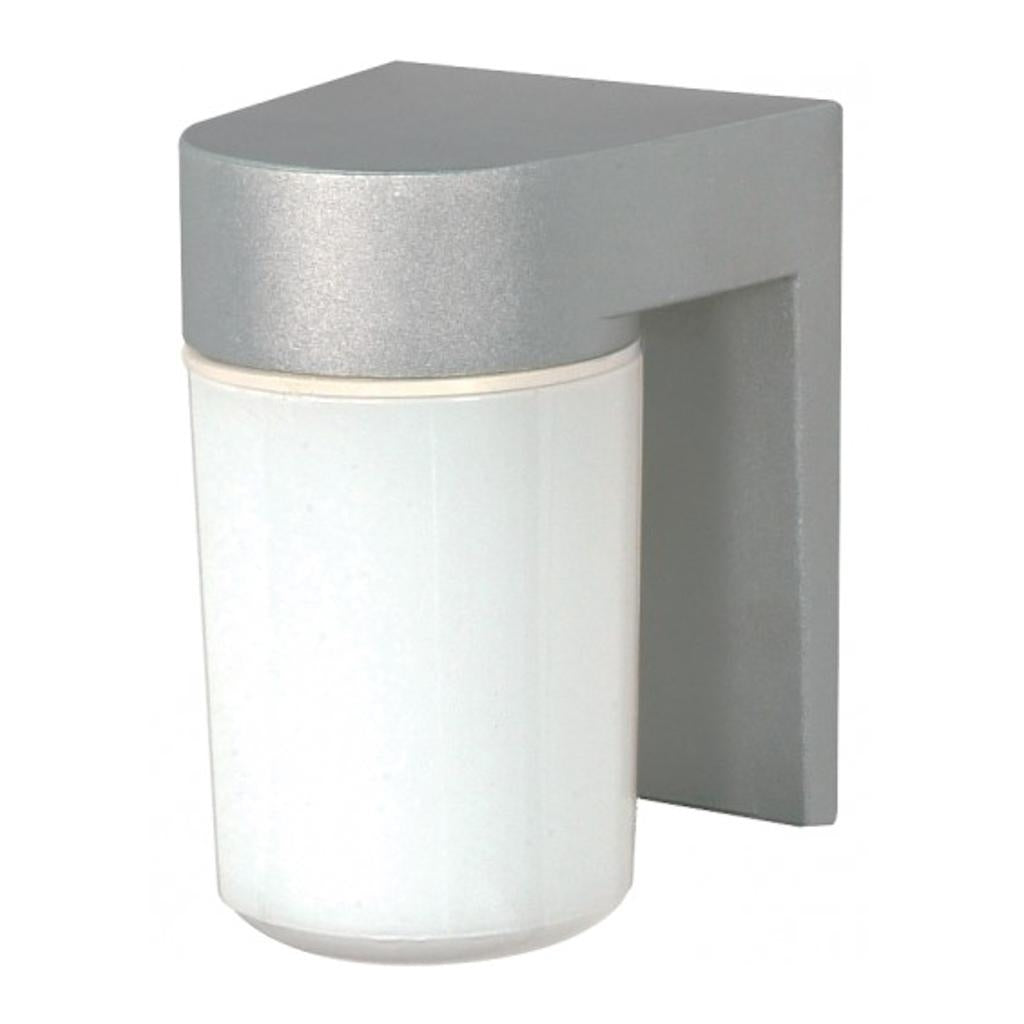 1 Light Satin Aluminum White Glass Cylinder Wall Light Fixture 1