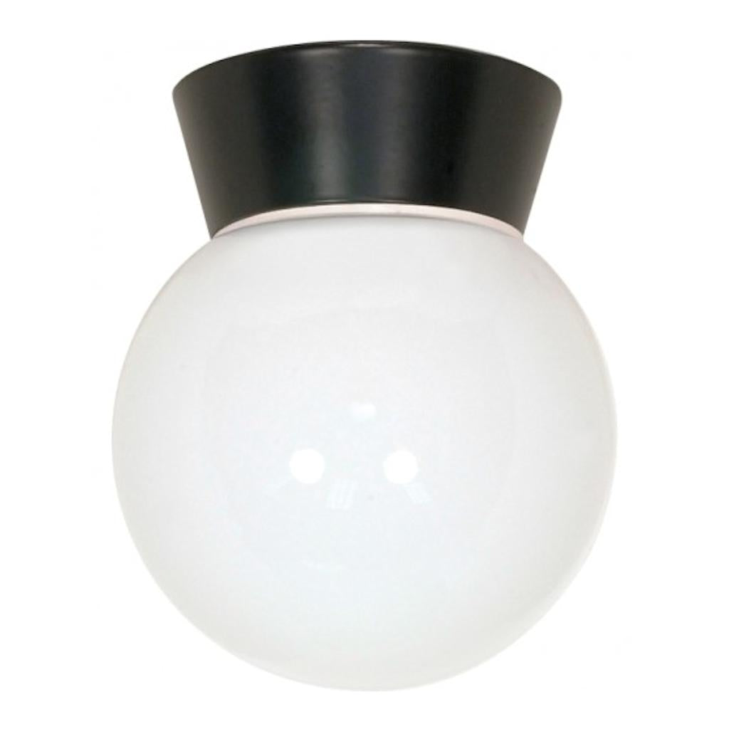 1 Light Black White Glass Globe Ceiling Light Fixture 1
