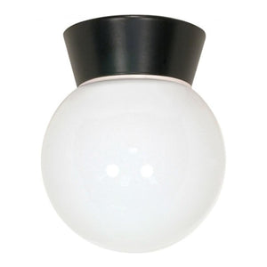 1 Light Black White Glass Globe Ceiling Light Fixture 1