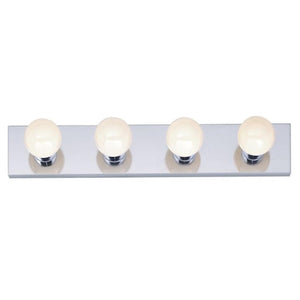 4 Light Polished Chrome Glass Vanity Light Fixture 1