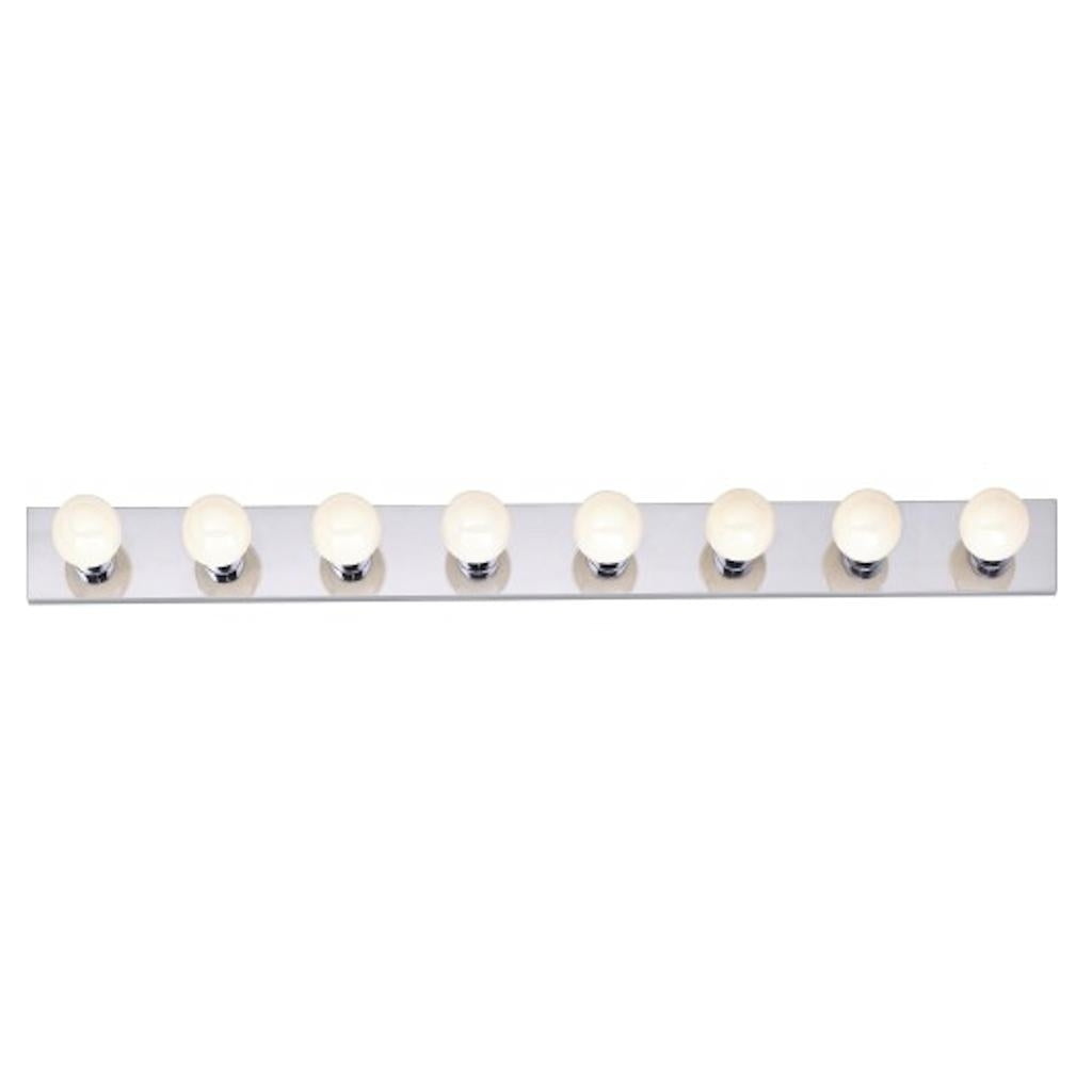 8 Light Polished Chrome Glass Vanity Light Fixture 1