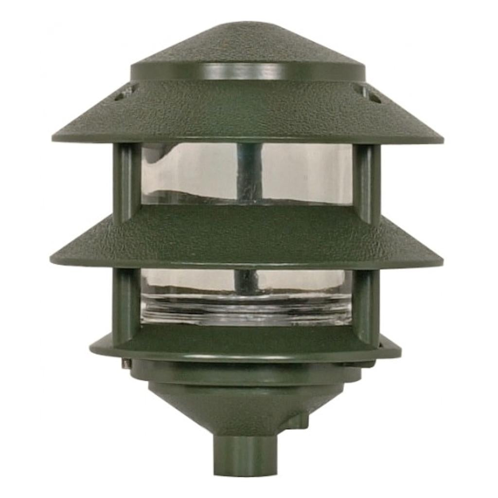 1 Light 3 Tier 7" Green Post Lantern Light Fixture 1