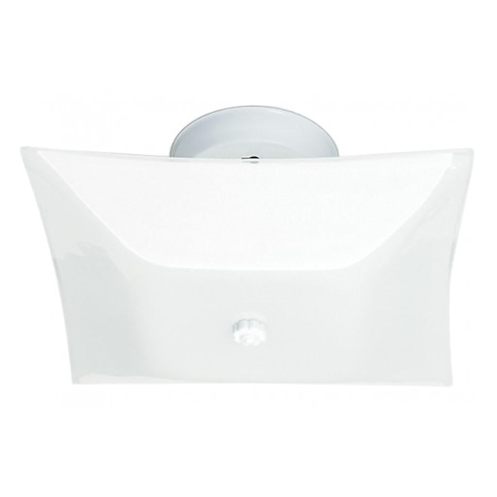 2 Light White Square Glass Shade Ceiling Light Fixture 1