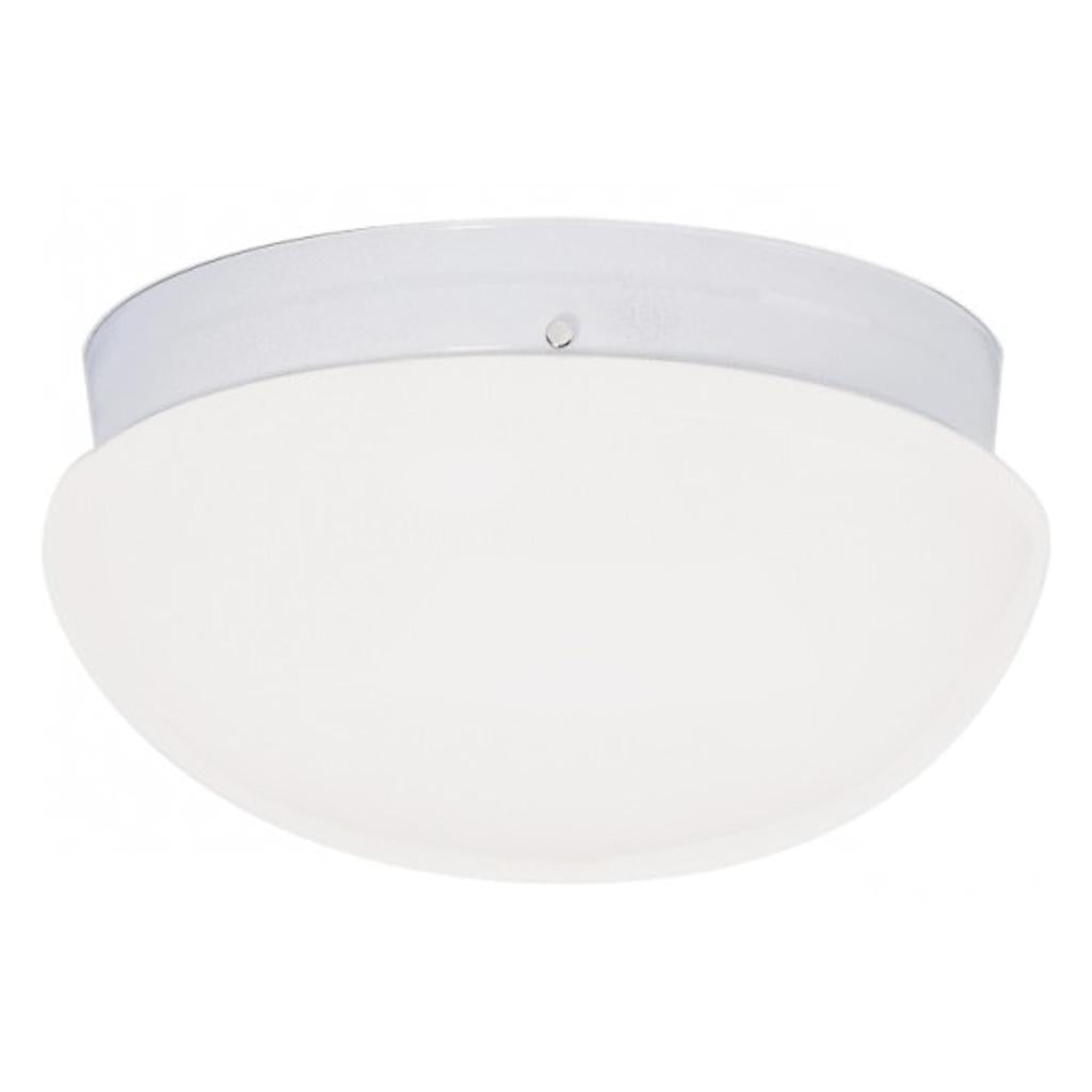 2 Light 12" White Mushroom Glass Shade Ceiling Light Fixture 1