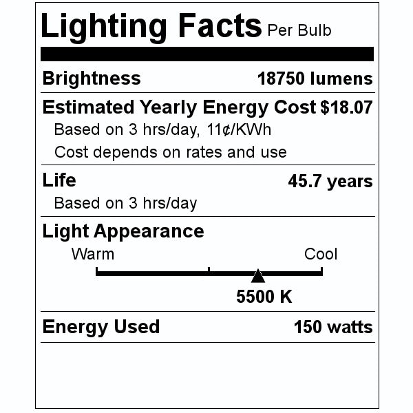 150 watt 120/277 volt Mogul Screw Base 5500K LED 2