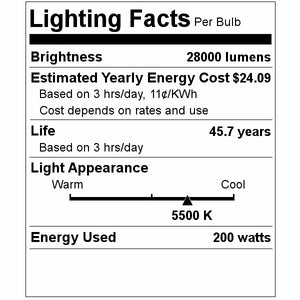 200 watt 120/277 volt Corn Cob Mogul Screw Base 5500K LED 2