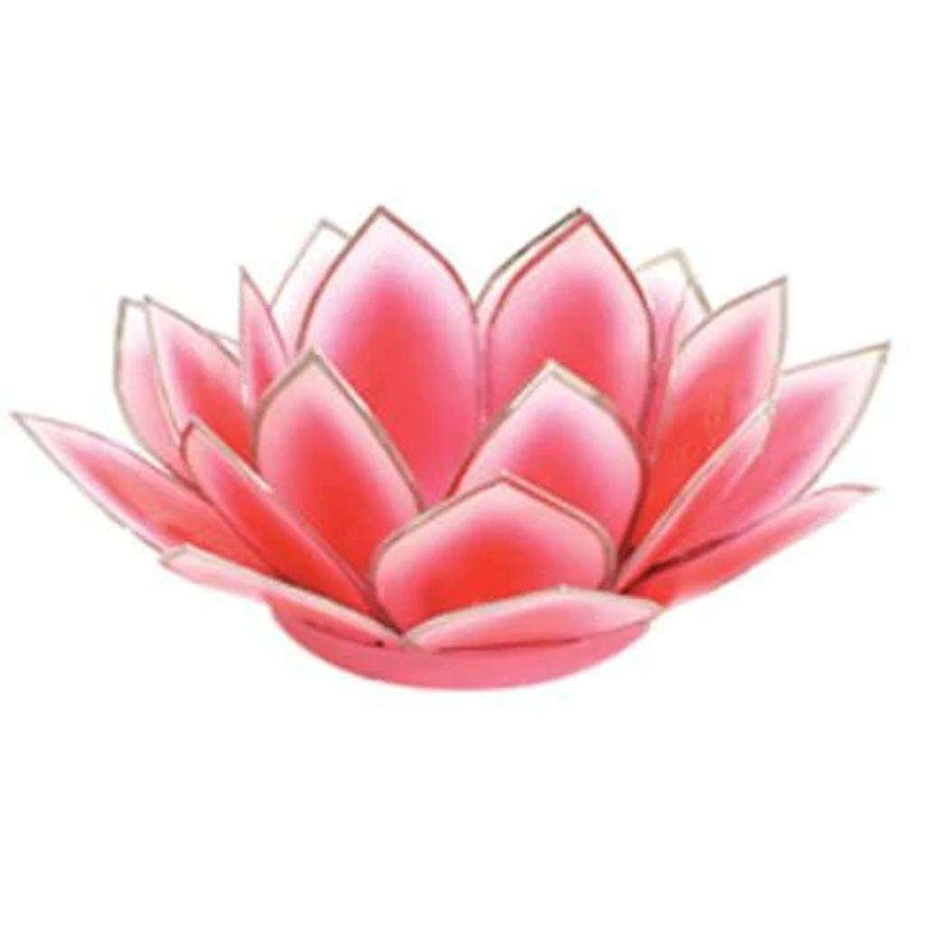 5" Pink Dahlia Lotus Tea Light Candle Holder 1