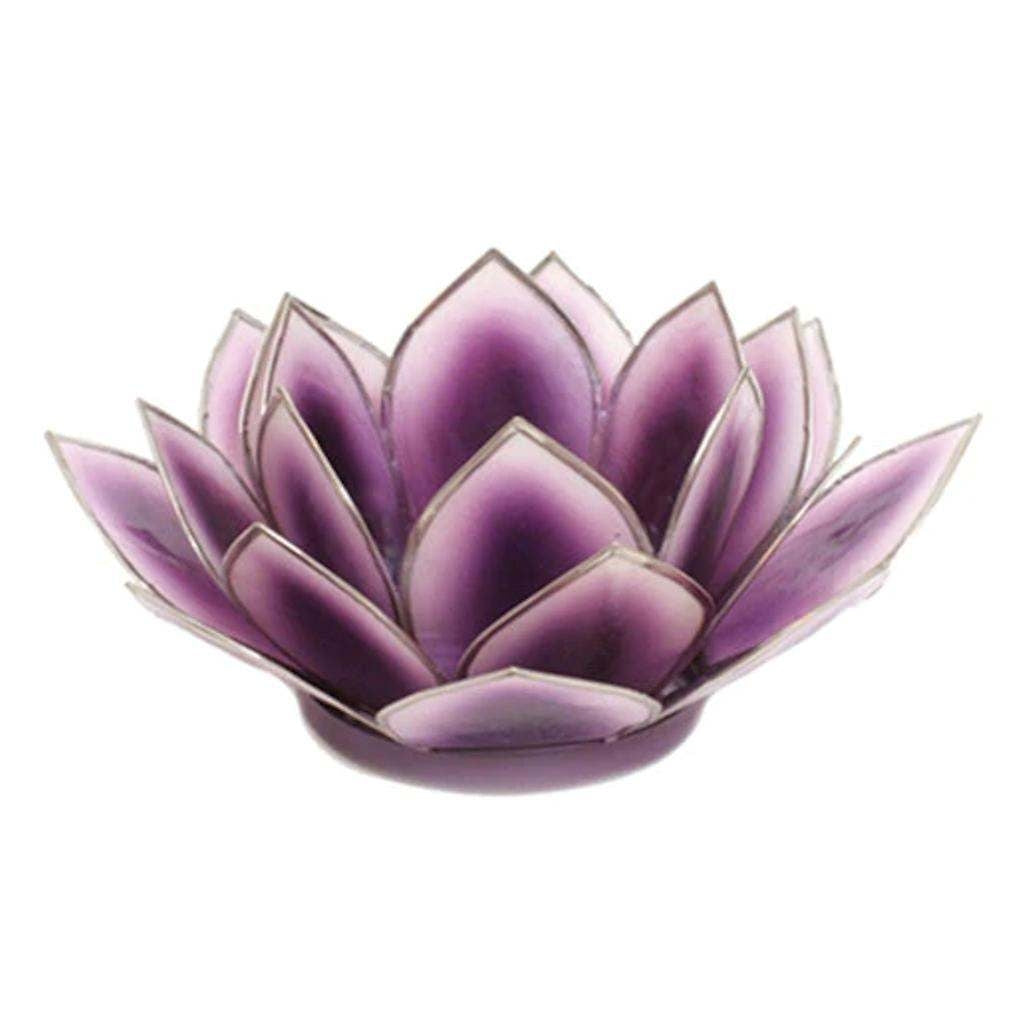 5" Purple Dahlia Lotus Tea Light Candle Holder 1