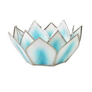 Aqua Mini Dahlia Lotus Tea Light Candle Holder 1