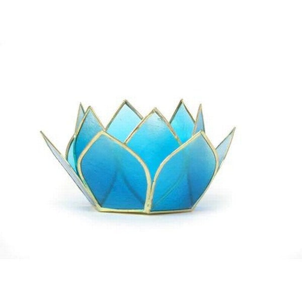 Turquoise Mini Gemstone Lotus Tea Light Candle Holder 1
