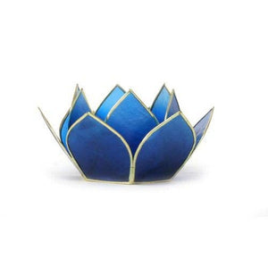 Sapphire Mini Gemstone Lotus Tea Light Candle Holder 1