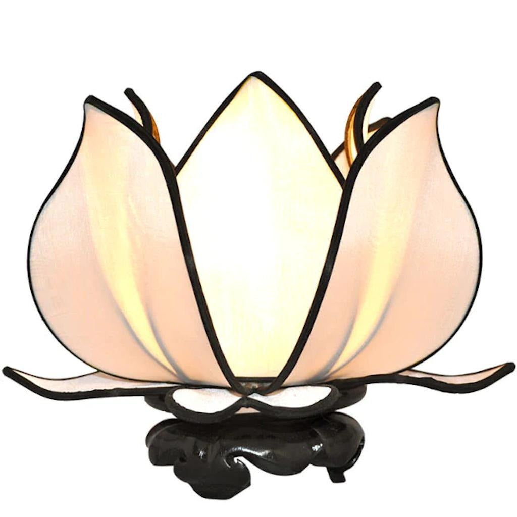 12" White Baby Blooming Lotus Lamp 1