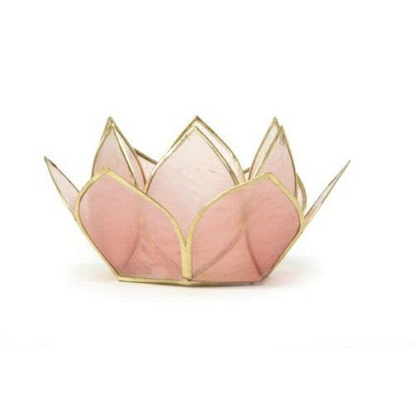 Rose Quartz Mini Gemstone Lotus Tea Light Candle Holder 1