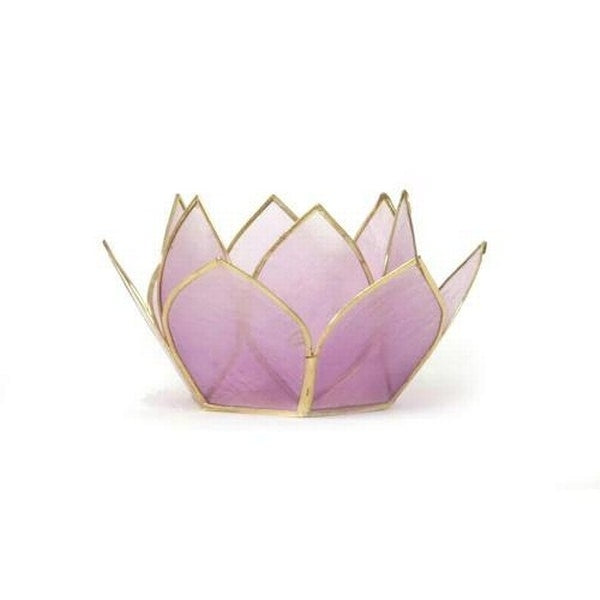 Amethyst Mini Gemstone Lotus Tea Light Candle Holder 1