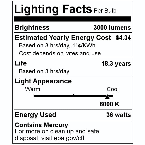 36 watt 48" T8 Medium Bi-Pin Base 8000K Daylight Fluorescent 2