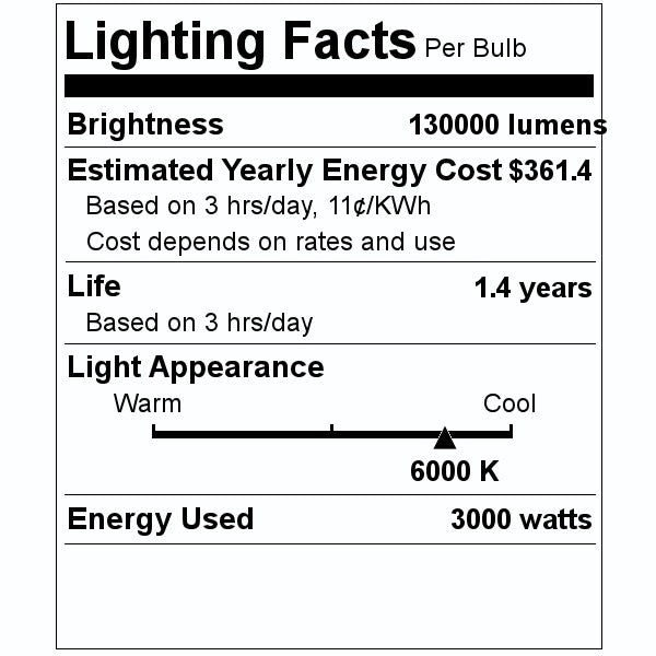 3000 watt 29 volt KO162 6000K Daylight Clear 2