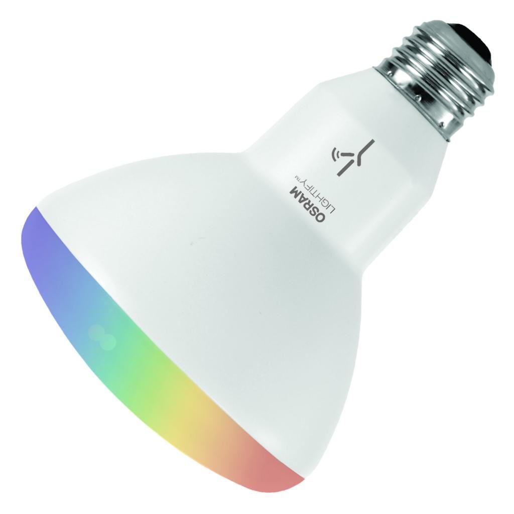 11 watt 120 volt BR30 Medium Screw Base 1900-6500K (Red, Green, Blue and Tunable White) WiFi-Dimming Flood LED 1