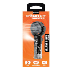 Black Pocket Breeze Rechargeable Portable Fan & Mister 1