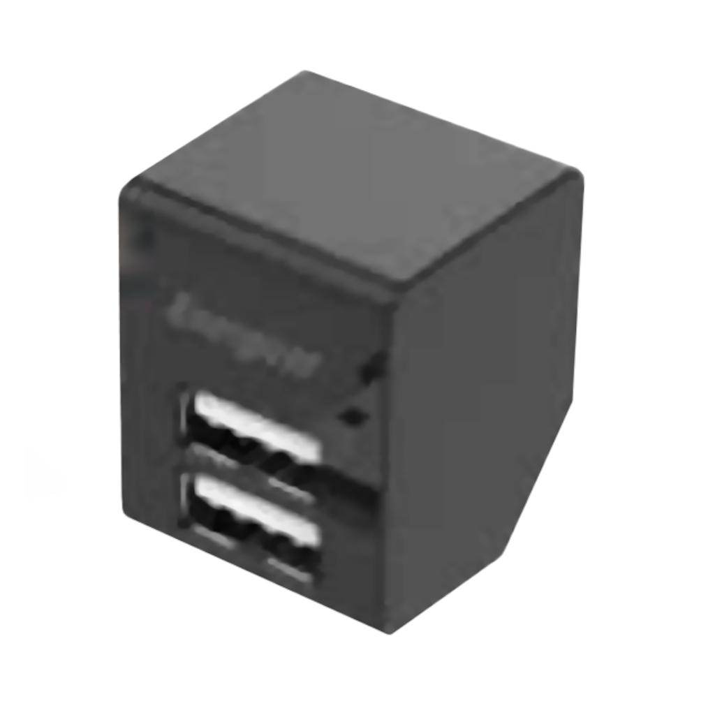 2.4 Amp Dual USB Black Plug-In Outlet Adapter 1