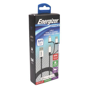 6' 3-In-1 Sync and Charge USB Cable 2