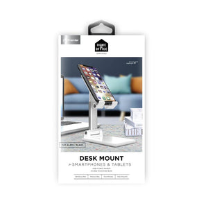 Adjustable White Desk Mount for Phones and Tablets 1