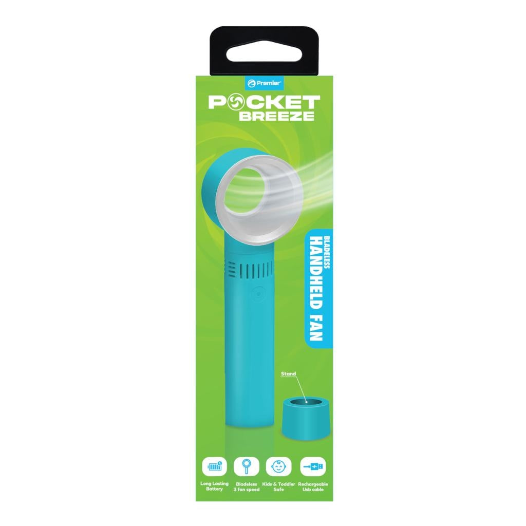 Blue Rechargeable Portable Bladeless Fan 1