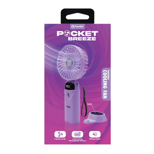 Purple Rechargeable Portable Fan with Strap 1
