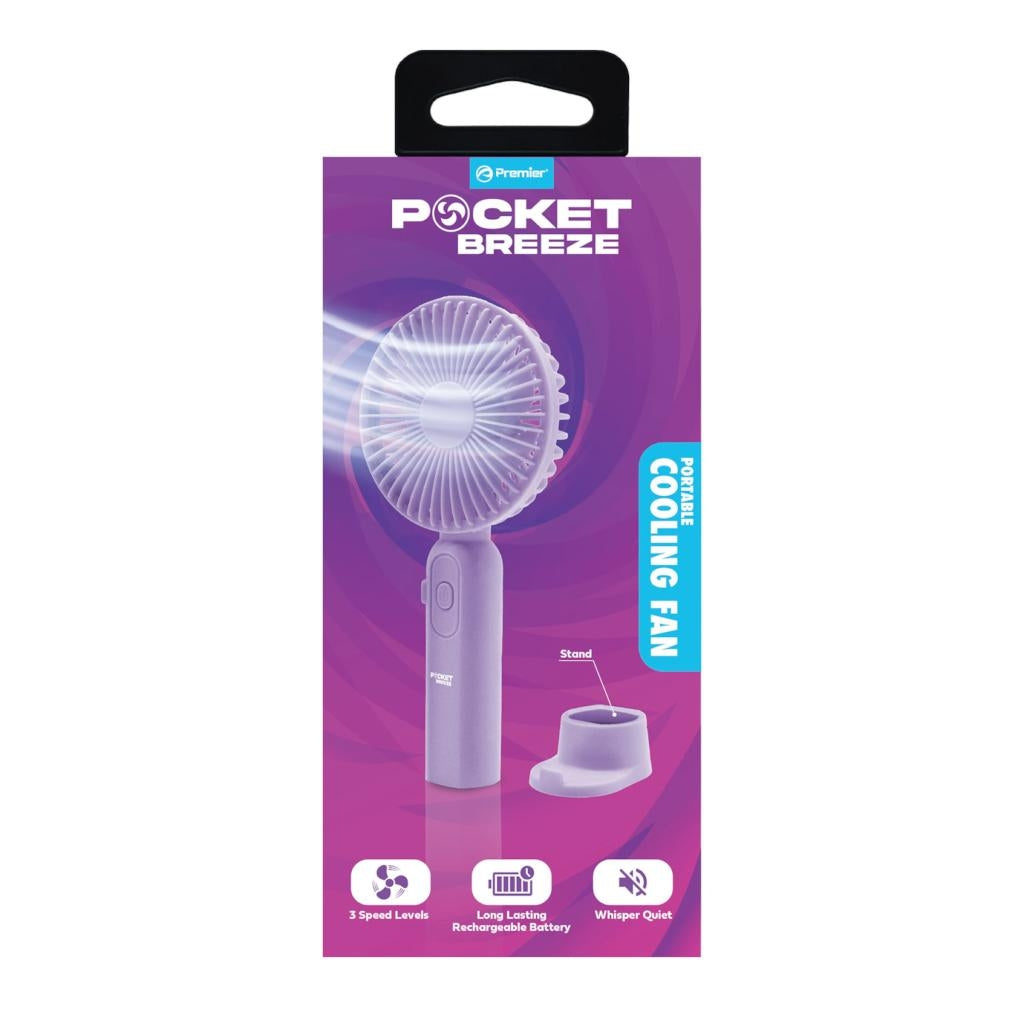 Purple Pocket Breeze Portable Fan 1