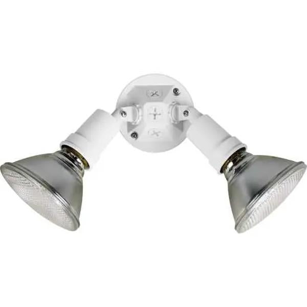 2 Light White Adjustable Swivel Flood Light 1