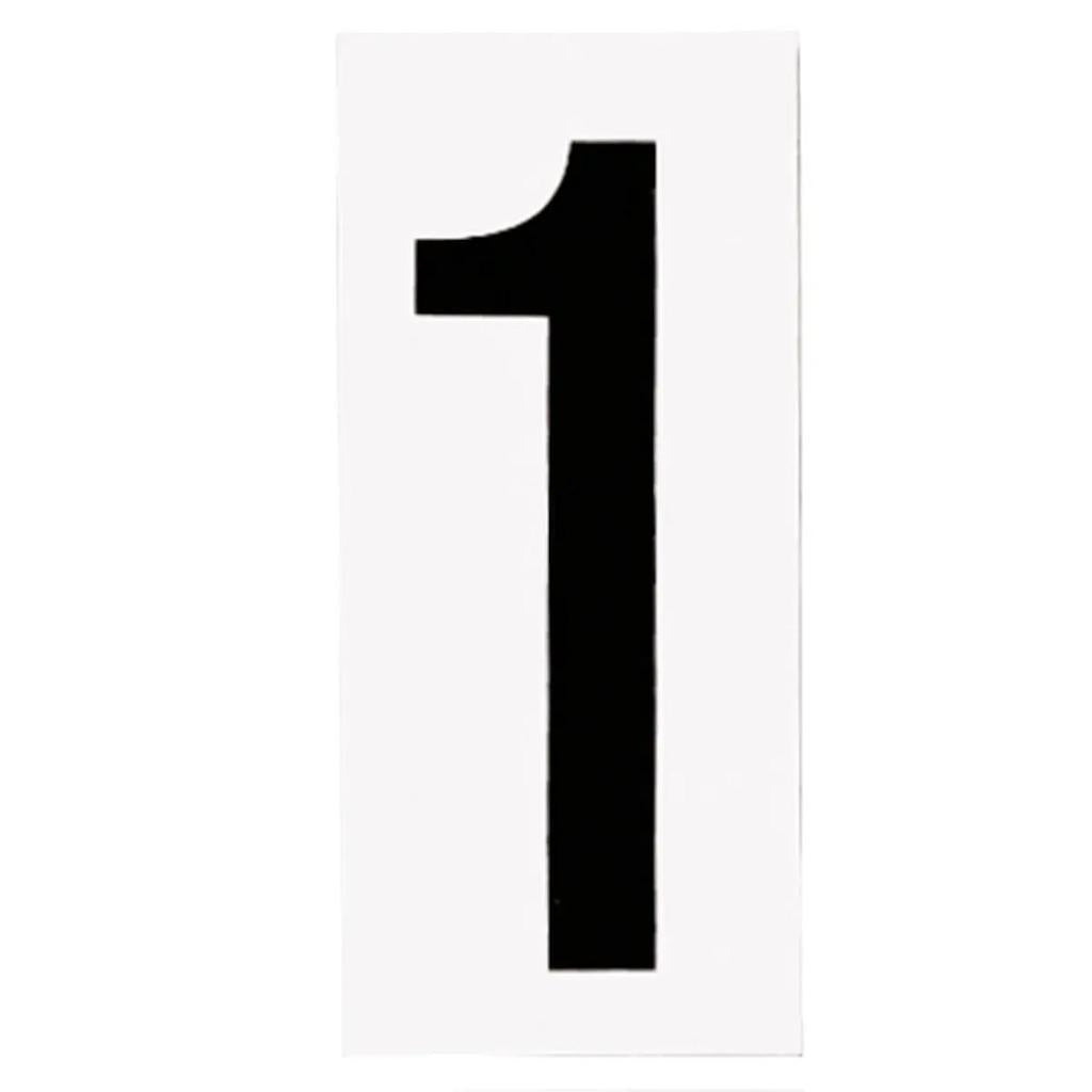 "1" Black numbers on White Background  Address Numbers (10 Pack) 1