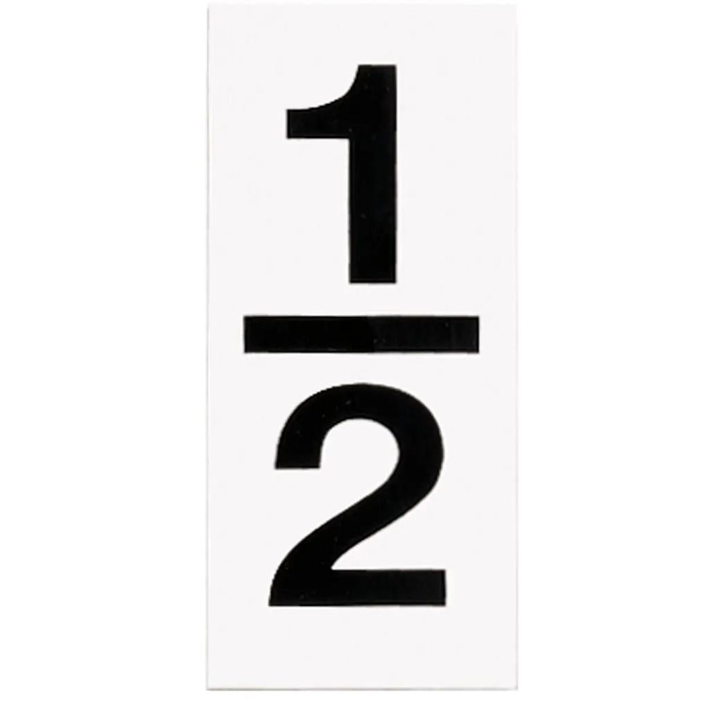 "1/2" Black numbers on White Background Address Numbers (10 Pack) 1