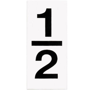 "1/2" Black numbers on White Background Address Numbers (10 Pack) 1