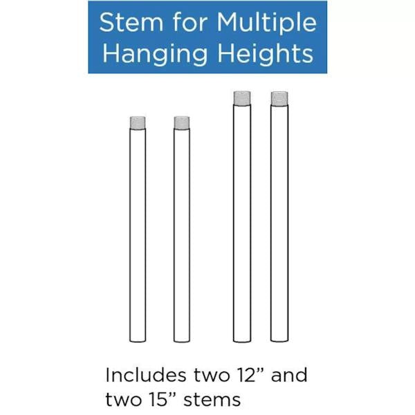 Gilded Iron Two 12-inch and Two 15-inch Stem Extension Kit 2