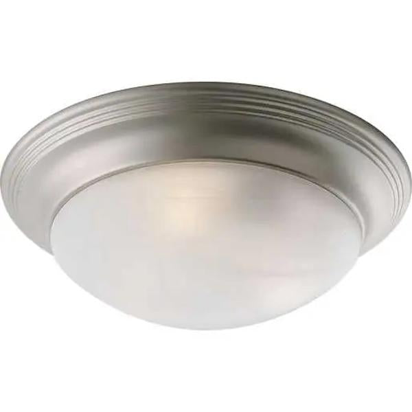 3 Light 120 volt Brushed Nickel Alabaster Glass Bowl Ceiling Light Fixture 1