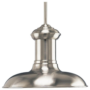 1 Light Brushed Nickel Spun Metal Shade Pendant Light Fixture 1