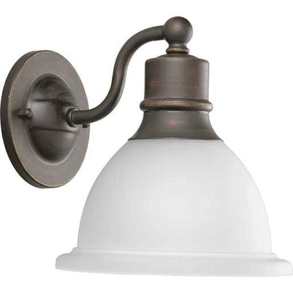 1 Light 120 volt Antique Bronze Vanity Etched Glass Light Fixture 2