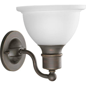 1 Light 120 volt Antique Bronze Vanity Etched Glass Light Fixture 1