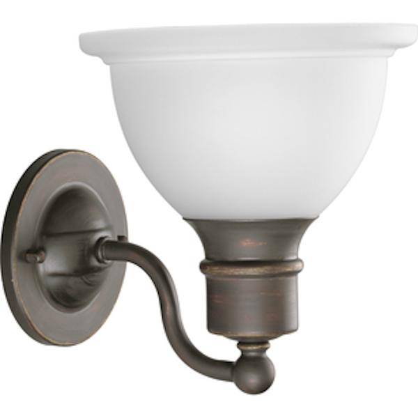 1 Light 120 volt Antique Bronze Vanity Etched Glass Light Fixture 1