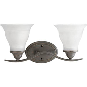 2 Light 120 volt Antique Bronze Vanity Etched Glass Light Fixture 2