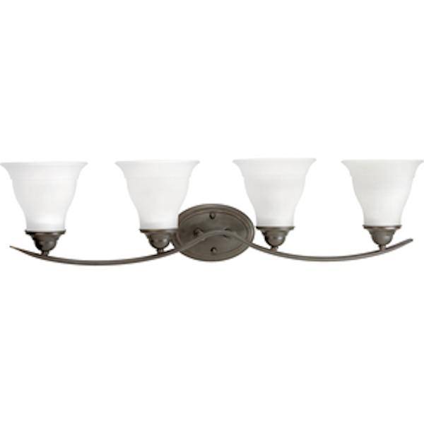 4 Light 120 volt Antique Bronze Vanity Etched Glass Light Fixture 2