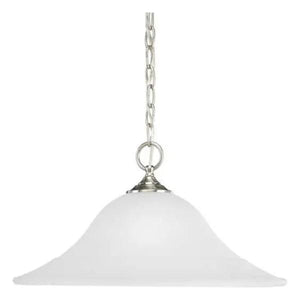 1 Light Brushed Nickel Etched Glass Shade Pendant Light Fixture 1
