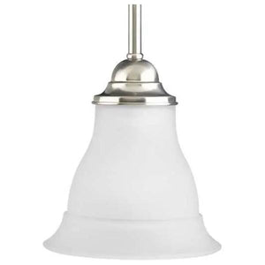 1 Light Brushed Nickel Etched Glass Shade Pendant Light Fixture 1