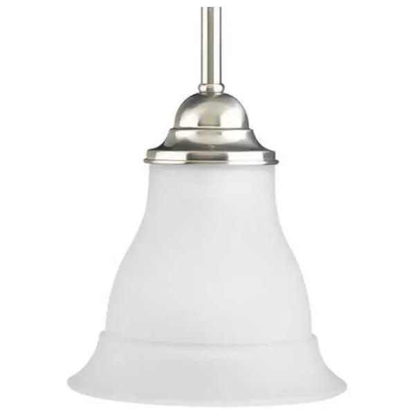 1 Light Brushed Nickel Etched Glass Shade Pendant Light Fixture 1