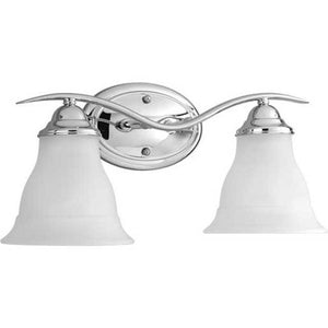 2 Light 120 volt Polished Chrome Vanity Etched Glass Light Fixture 1
