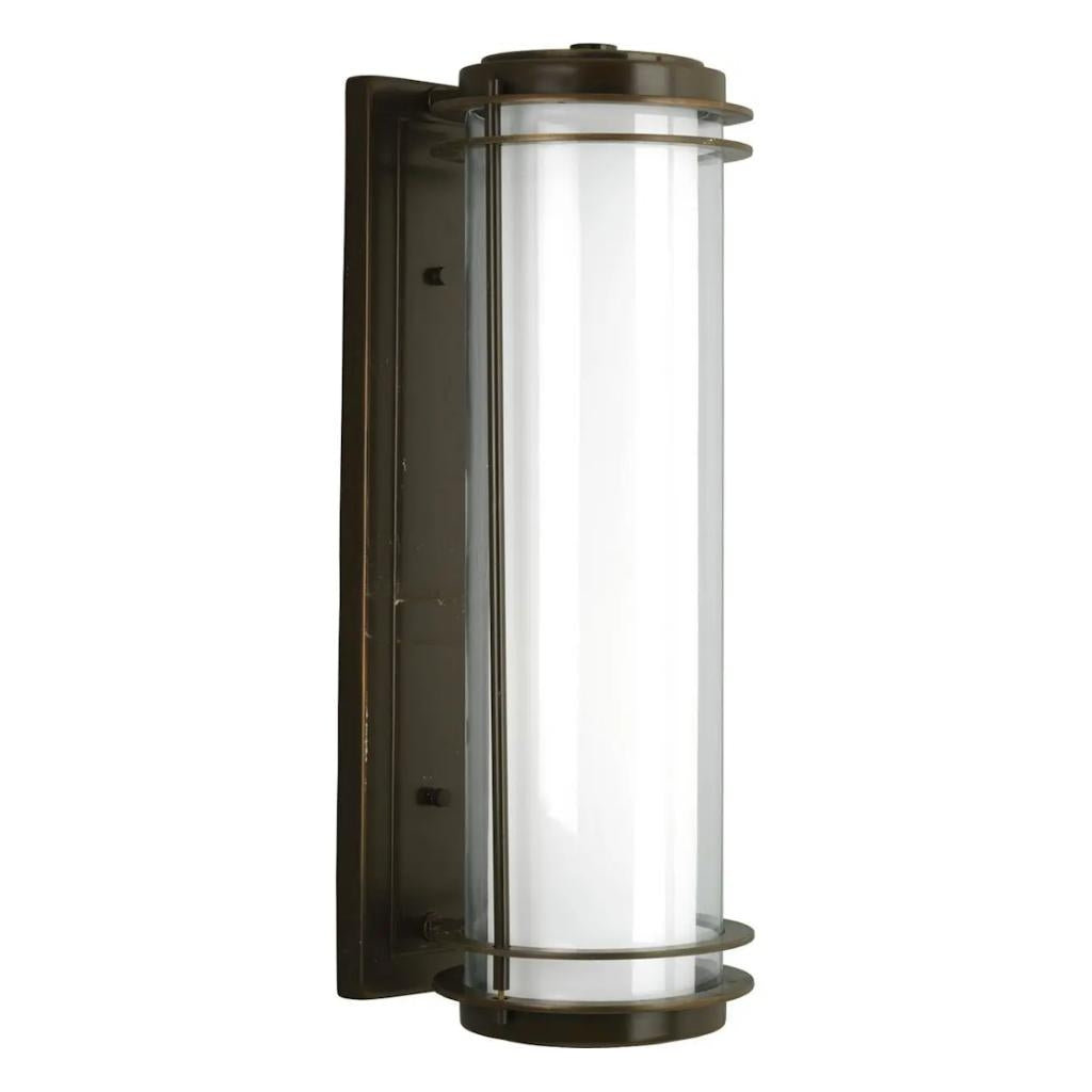 2 Light Oil Rubbed Bronze with Outer clear/Inner White Opal Glass Penfield Wall Light Fixture 1